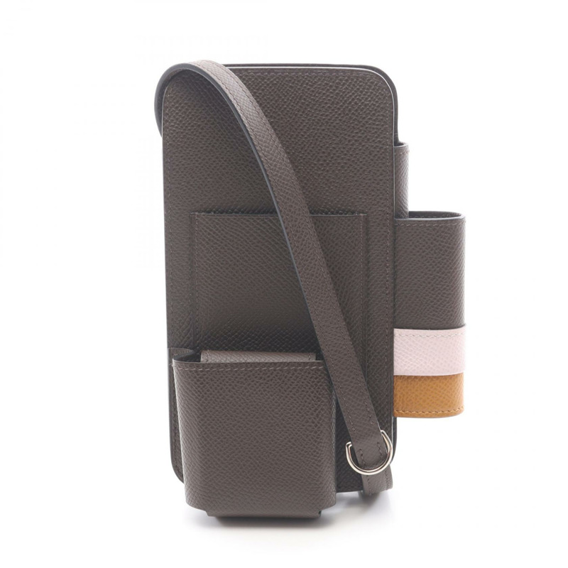 愛馬仕 Way 巧克力芝麻淡紫色 手機與智慧型手機配件 愛普生 愛普生棕紫色 二手女性-0