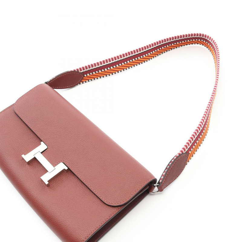 愛馬仕 Constance 長肩包 B Evercolor 皮革 Rouge H SHW 二手-6