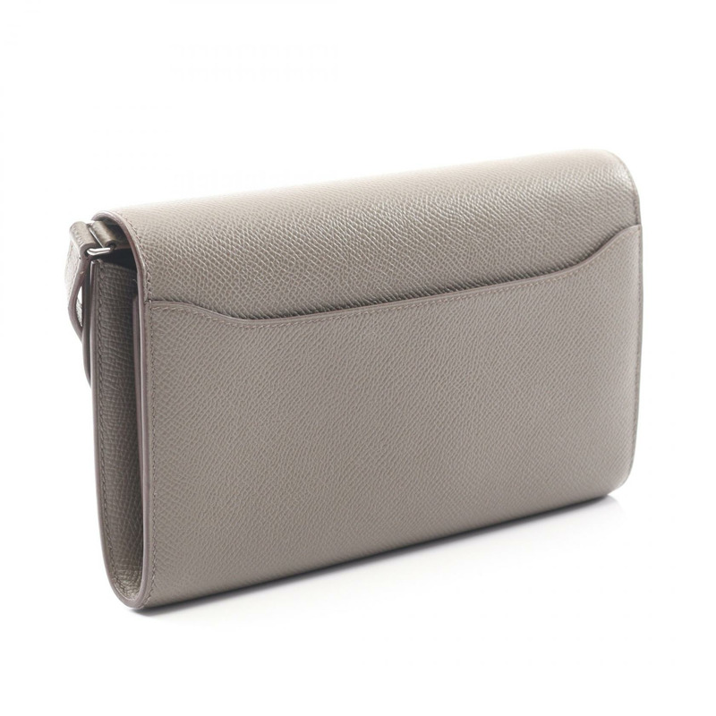 愛馬仕 Constance 長版斜背包 Y Epsom 皮革灰色 SHW 二手-1