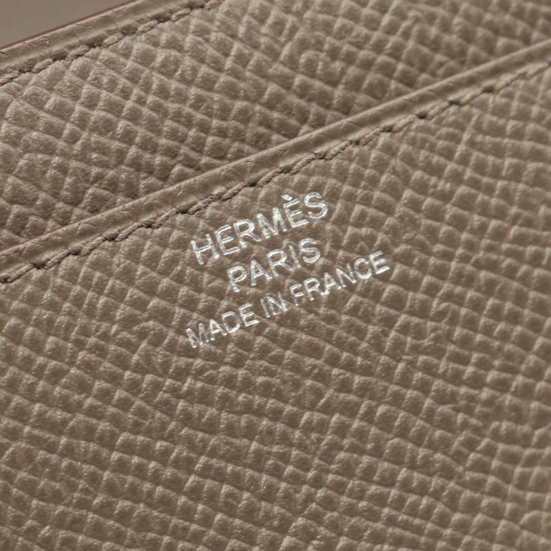 愛馬仕 Constance 長版斜背包 Y Epsom 皮革灰色 SHW 二手-3