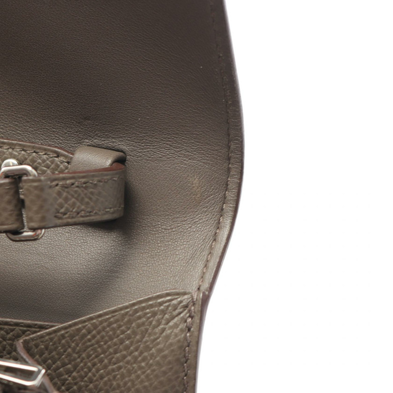 愛馬仕 Constance 長版斜背包 Y Epsom 皮革灰色 SHW 二手-7