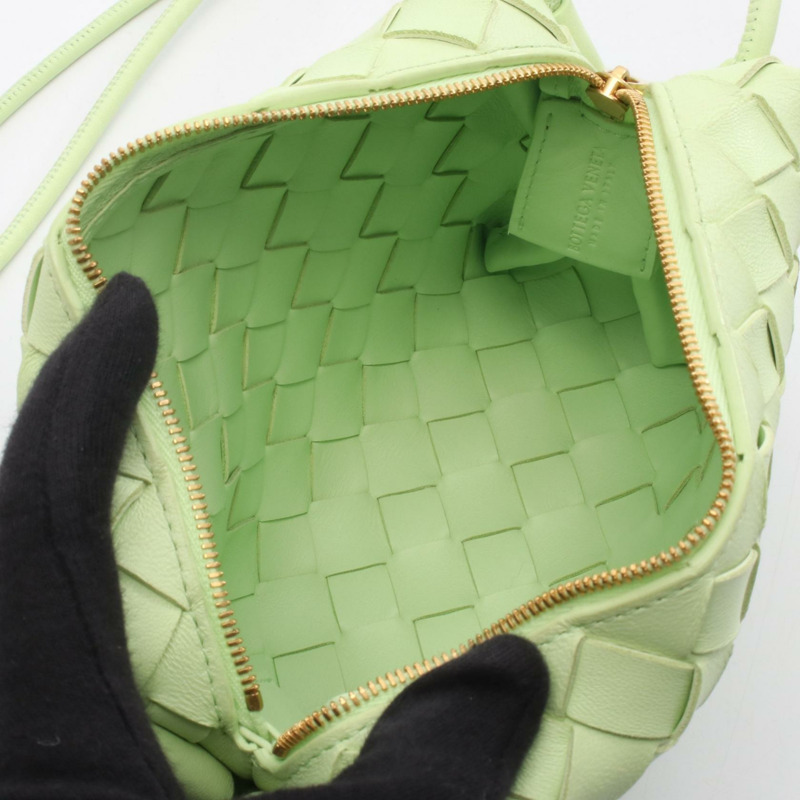BOTTEGA VENETA Loop Intrecciato 斜背包 680254 皮革 綠色 二手-2