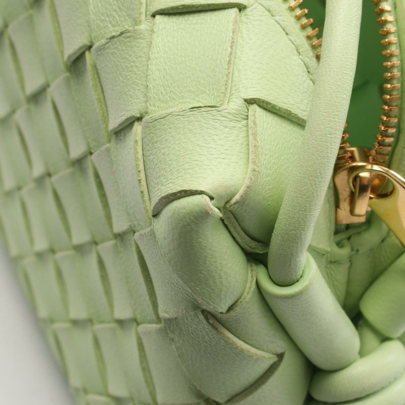 BOTTEGA VENETA Loop Intrecciato 斜背包 680254 皮革 綠色 二手-5