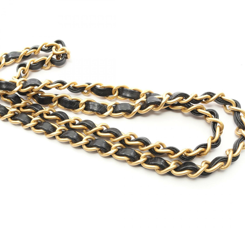 香奈兒 (CHANEL) 絎縫鏈條肩背斜背包 AS5038 黑色皮革 GHW 二手-9