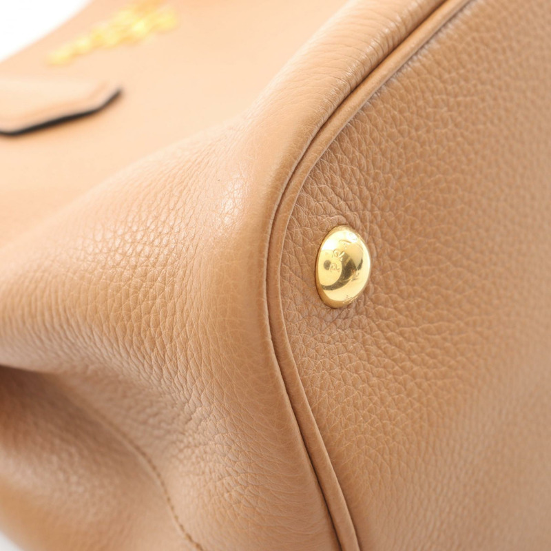 PRADA VIT Vitello DAINO 單肩斜背包 1BA239 皮革 棕色 二手-4