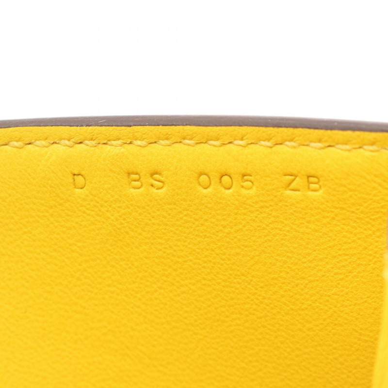 愛馬仕 Twins 肩挎包 D 077809CK Evercolor 皮革 黃色 SHW 二手-5