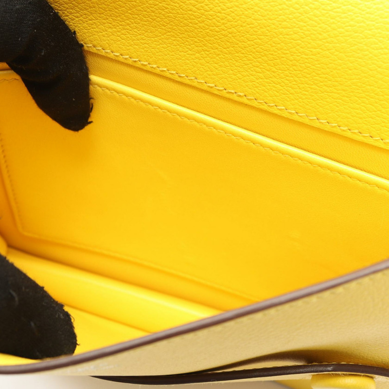 愛馬仕 Twins 肩挎包 D 077809CK Evercolor 皮革 黃色 SHW 二手-6