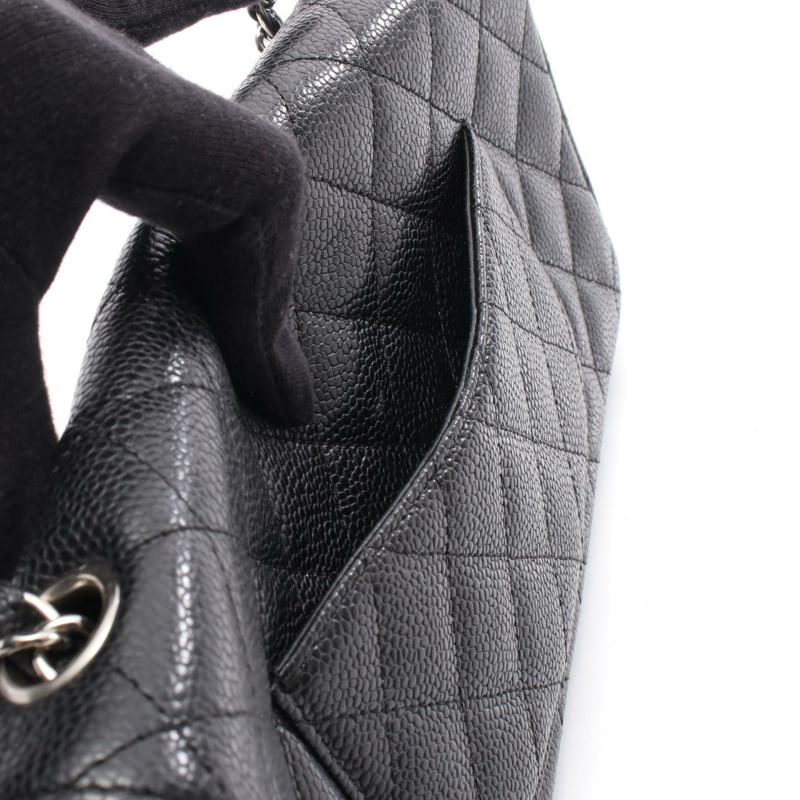 香奈兒 (CHANEL) Matelasse East West Chain Shoulder Handbag 小牛皮黑 SHW 二手 CC-5