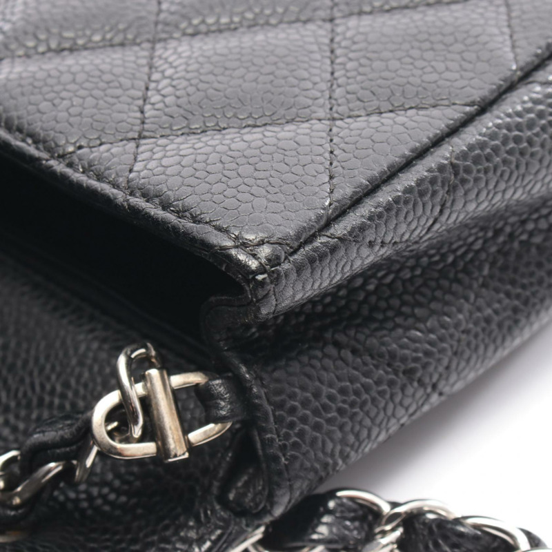 香奈兒 (CHANEL) Matelasse East West Chain Shoulder Handbag 小牛皮黑 SHW 二手 CC-7