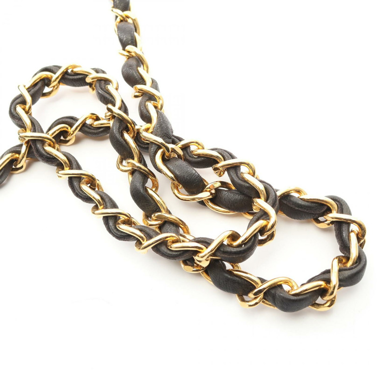 香奈兒 (CHANEL) 絎縫鏈條肩背包，羊皮材質，黑色，金色五金，二手，女士 CC-10