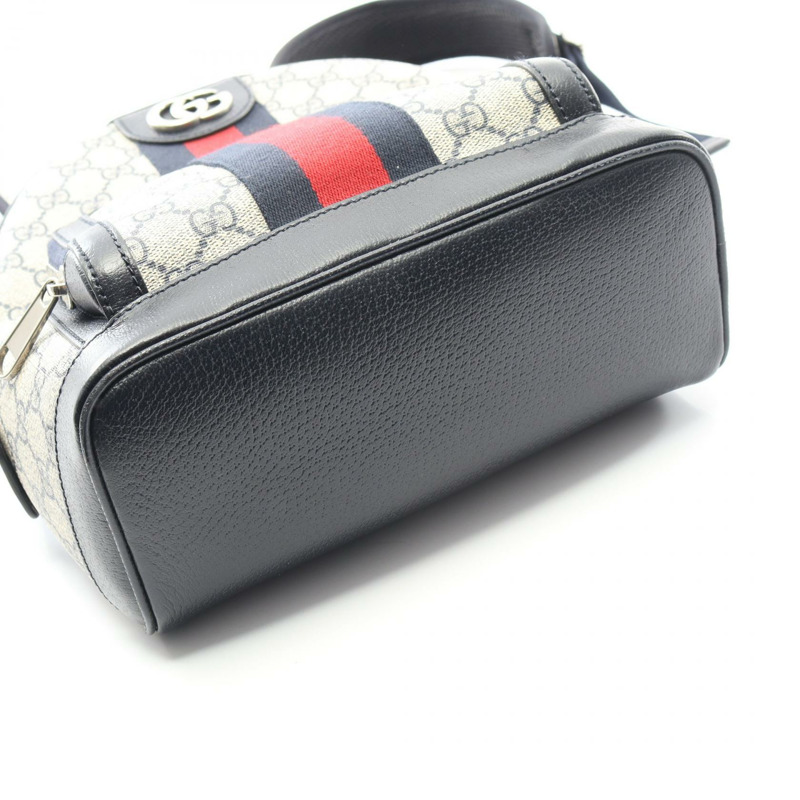 GUCCI Ophidia GG Supreme 雙肩包 547965 帆布皮革 米色 紅色 二手-7