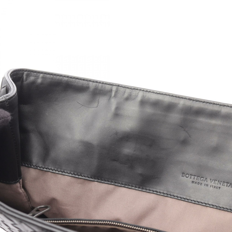 BOTTEGA VENETA Intrecciato 編織手提包 169612 黑色皮革 二手 女士-4