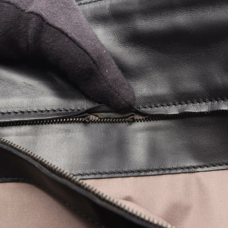 BOTTEGA VENETA Intrecciato 編織手提包 169612 黑色皮革 二手 女士-5