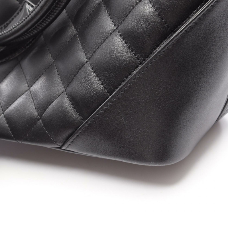 香奈兒 Cambon 系列中型托特包 A25167 黑色漆皮 SHW 二手 CC-12