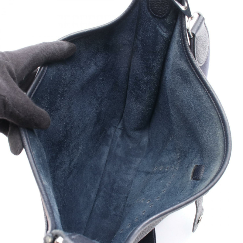 愛馬仕 Evelyne 3 GM 肩挎包 056275CK Taurillon Clemence 藍色夜色-2