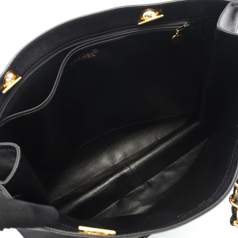 香奈兒 COCO 標誌鏈肩背包，粒面小牛皮，黑色，金色五金，二手-2