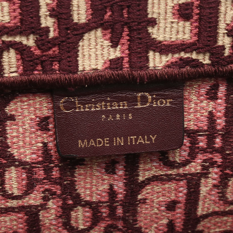 Christian Dior BOOK TOTE 大帆布斜紋手提包 波爾多紅米色 二手 女士-3
