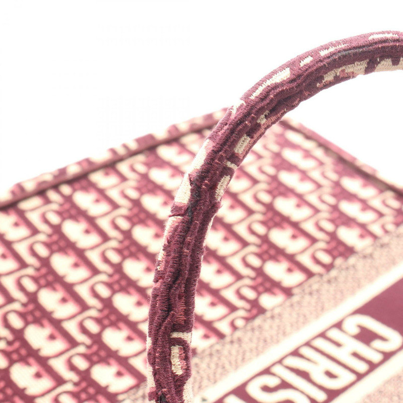 Christian Dior BOOK TOTE 大帆布斜紋手提包 波爾多紅米色 二手 女士-7