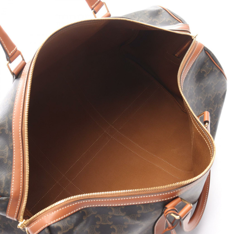 CELINE Triomphe 大型旅行肩斜背包 帆布皮革 二手-2