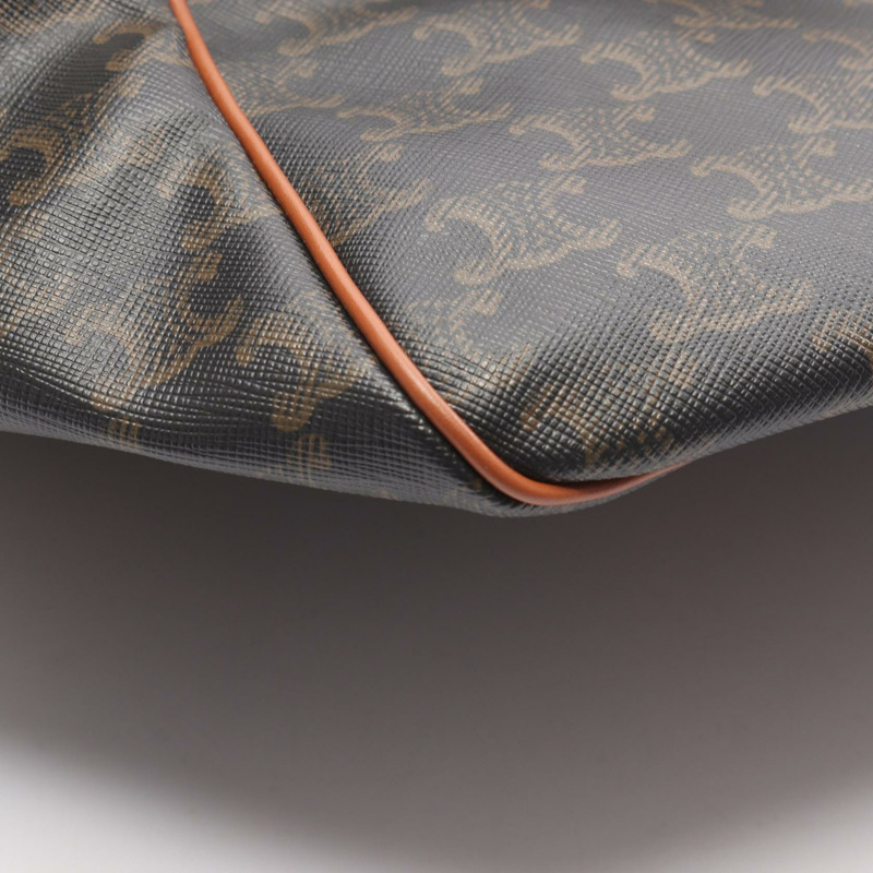 CELINE Triomphe 大型旅行肩斜背包 帆布皮革 二手-5