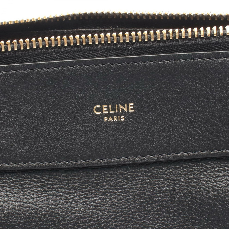 CELINE 大號 ROMY 手提單肩包 110793DPJ 黑色皮革二手女款-3