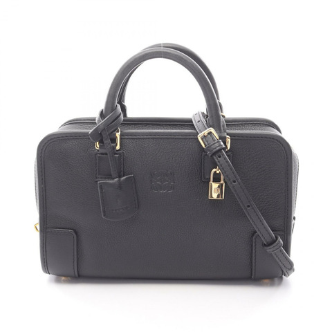 LOEWE Amazonas 23 肩背手提包 黑色 皮革 二手 女士斜背包