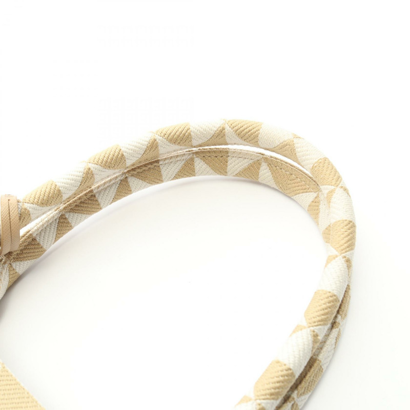 PRADA TRIANGOLO 提花符號刺繡手提包 1BA356 帆布 米色 二手-6