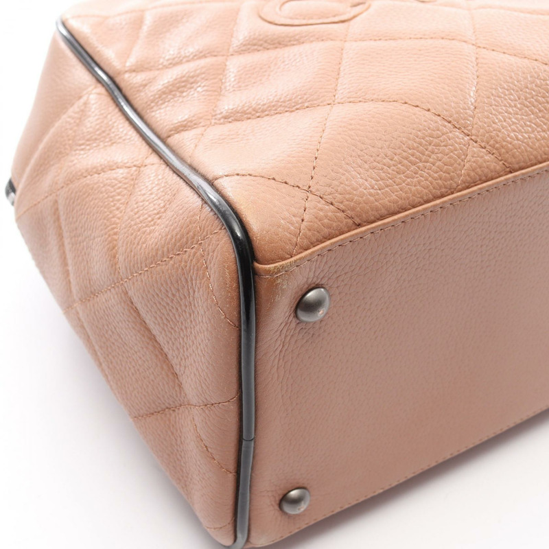 香奈兒 Matelasse 手提包 15685 漆皮 粉紅色 黑色 二手 女士 SHW-8