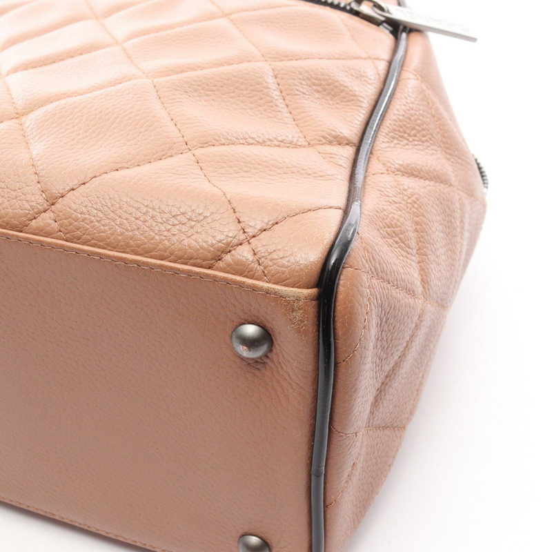 香奈兒 Matelasse 手提包 15685 漆皮 粉紅色 黑色 二手 女士 SHW-10