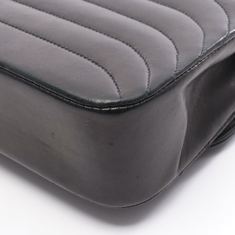 香奈兒 Mademoiselle 鏈條肩背包，羊皮材質，黑色，金色五金，二手，女士 CC-9