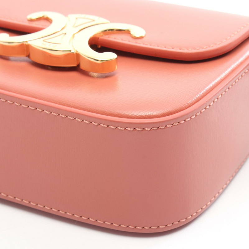 CELINE 迷你 Claude 單肩斜背包 101513DPV 皮革 淡紫色 二手-4