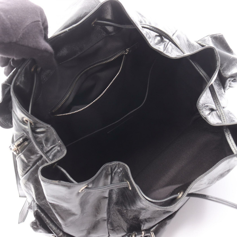 SAINT LAURENT PARIS 雙肩包 491826 黑色皮革 二手 男女通用-2