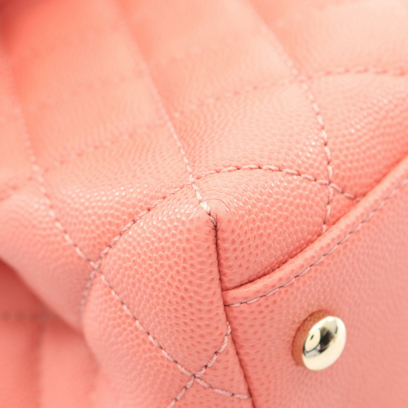 香奈兒 Coco Handle XXS 手提斜背包，粉紅色皮革，金色五金，二手 CC-5