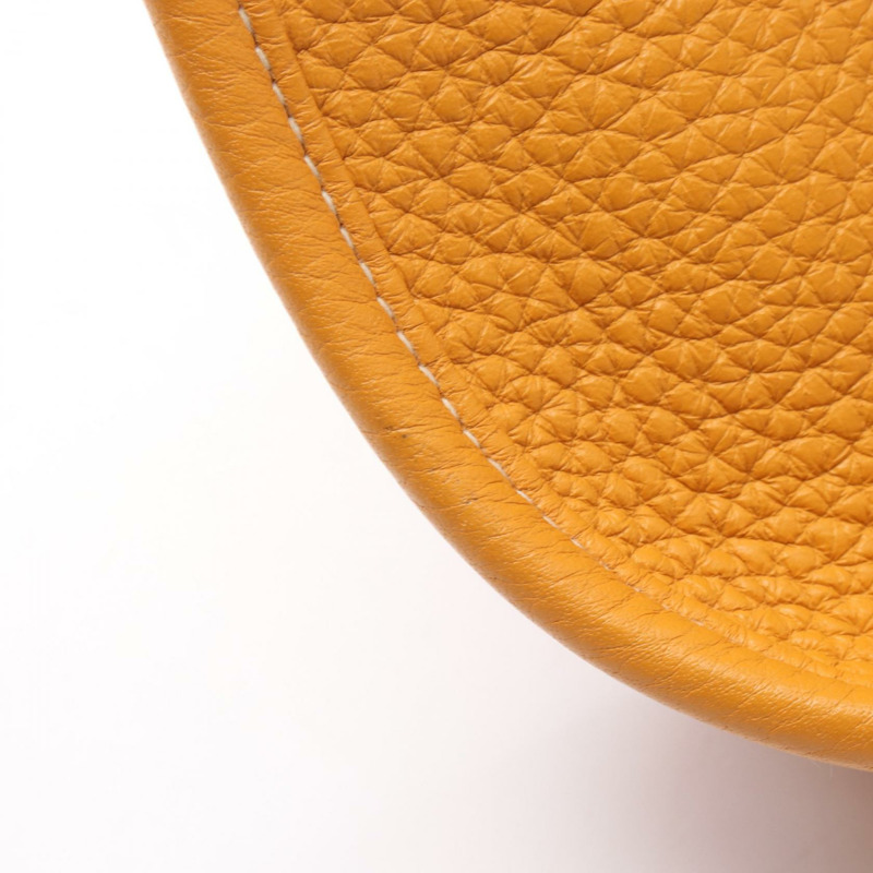 愛馬仕 Evelyne 1 PM 單肩包 P Clemence 皮革 黃色 Jaune dor SHW 二手-5