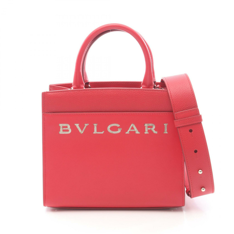 寶格麗 (BVLGARI) 肩背斜背包 291656 皮革 紅色 logo 二手 女士-0