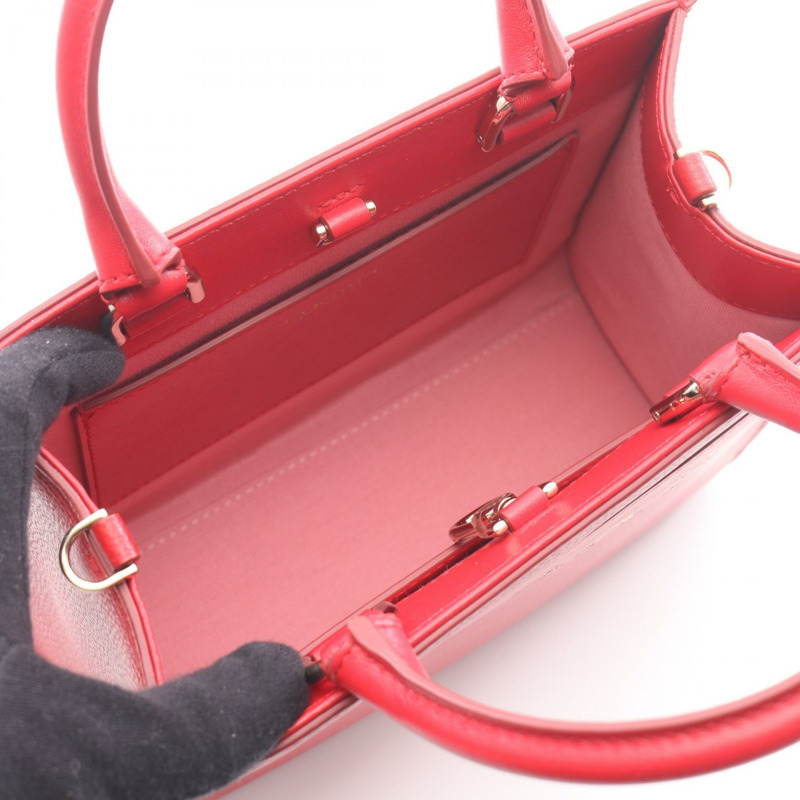 寶格麗 (BVLGARI) 肩背斜背包 291656 皮革 紅色 logo 二手 女士-2