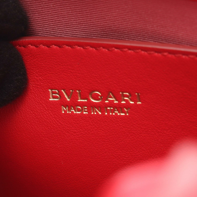 寶格麗 (BVLGARI) 肩背斜背包 291656 皮革 紅色 logo 二手 女士-3