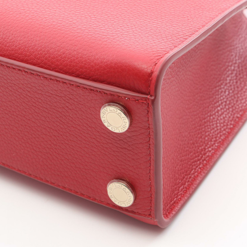 寶格麗 (BVLGARI) 肩背斜背包 291656 皮革 紅色 logo 二手 女士-4