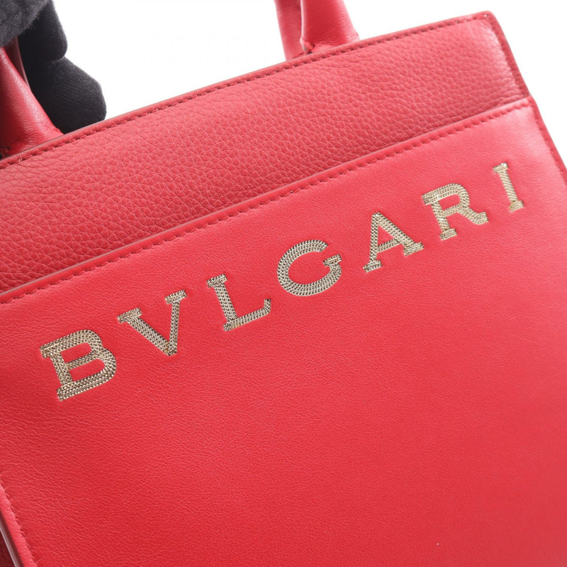 寶格麗 (BVLGARI) 肩背斜背包 291656 皮革 紅色 logo 二手 女士-5