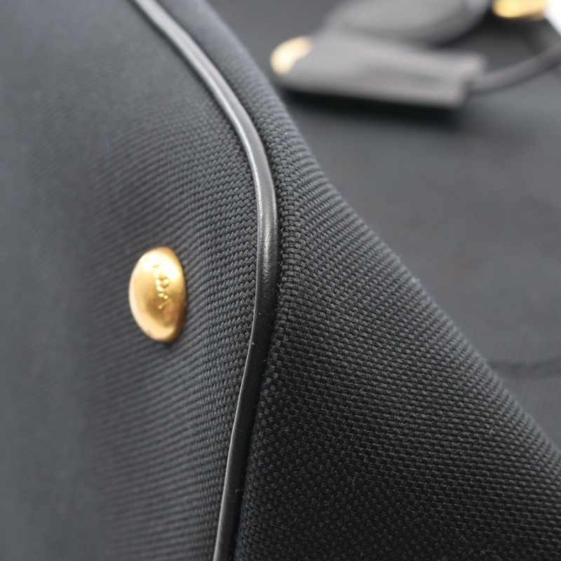 PRADA LOGO JACQUARD 單肩斜背包 1BA172 帆布皮革 黑色 二手-6