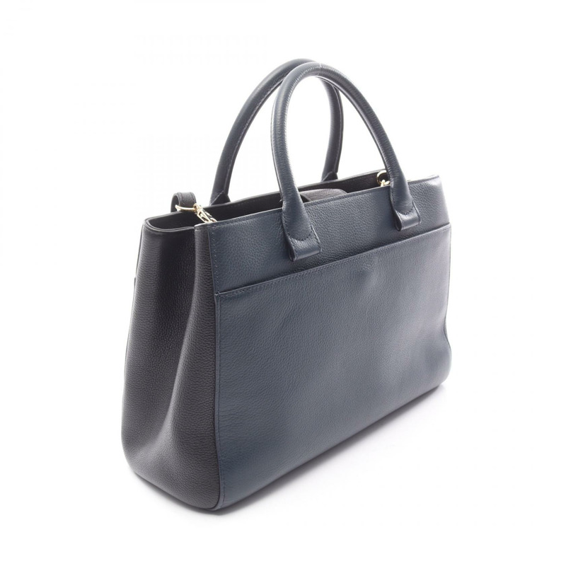 香奈兒 Neo Executive 手提單肩斜背包，海軍藍/黑色，金色五金，二手-1