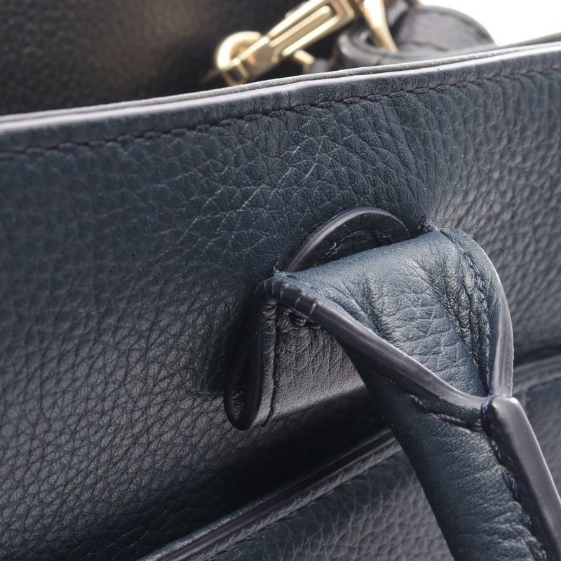 香奈兒 Neo Executive 手提單肩斜背包，海軍藍/黑色，金色五金，二手-7