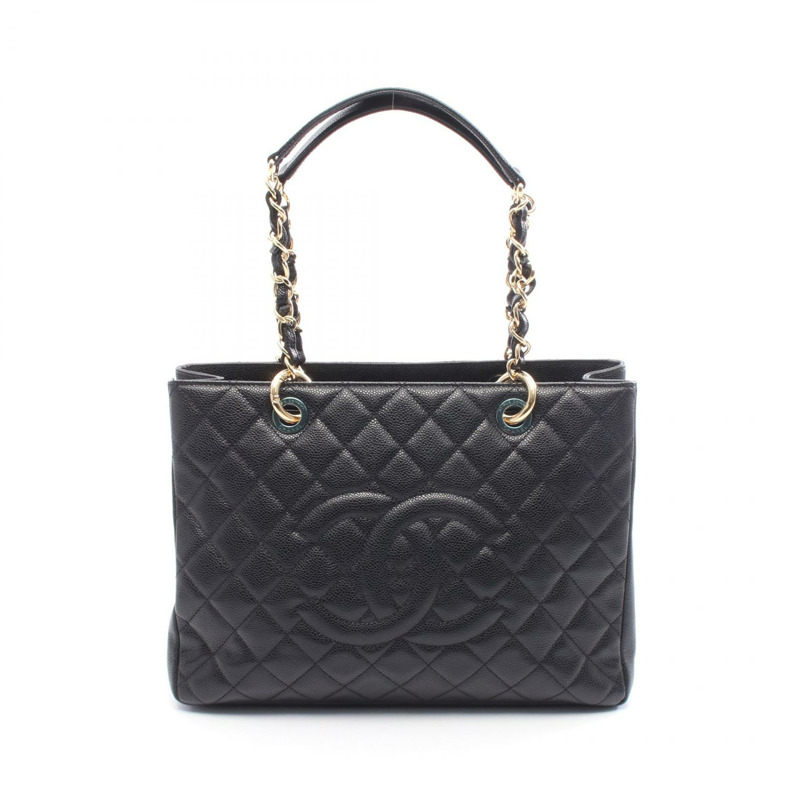 香奈兒 (CHANEL) Matelasse Grand Shopping GST 手提包 A50995 黑色皮革 二手 女士 GHW-0