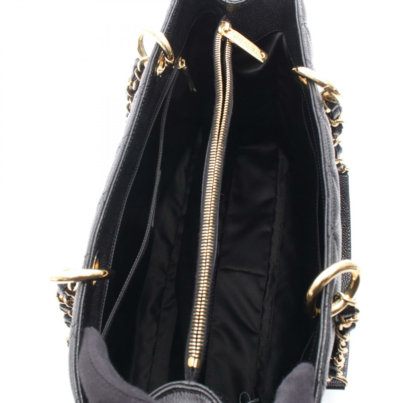 香奈兒 (CHANEL) Matelasse Grand Shopping GST 手提包 A50995 黑色皮革 二手 女士 GHW-2