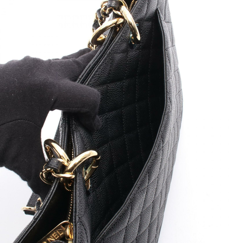 香奈兒 (CHANEL) Matelasse Grand Shopping GST 手提包 A50995 黑色皮革 二手 女士 GHW-5