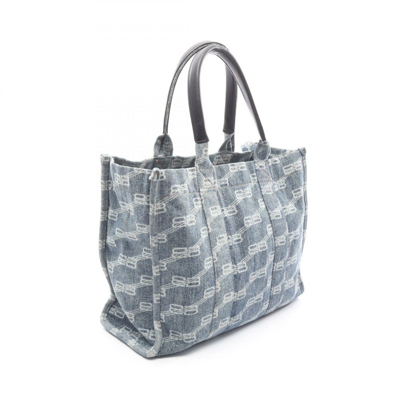 BALENCIAGA HARDWARE BB Monogram 托特斜背包 671402 牛仔皮革 藍色-1