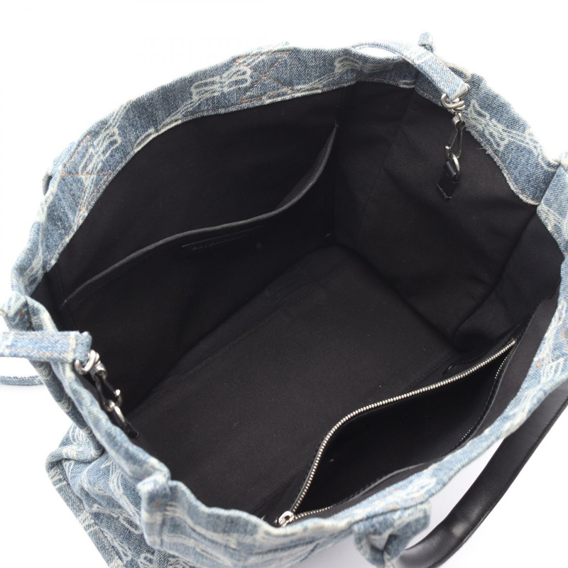BALENCIAGA HARDWARE BB Monogram 托特斜背包 671402 牛仔皮革 藍色-2