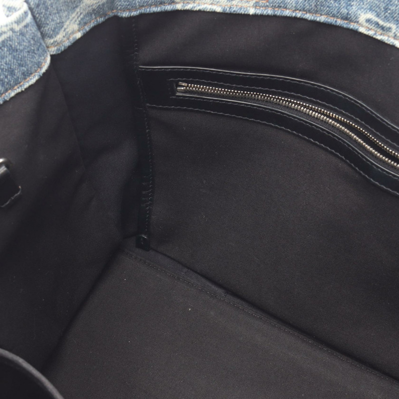 BALENCIAGA HARDWARE BB Monogram 托特斜背包 671402 牛仔皮革 藍色-5