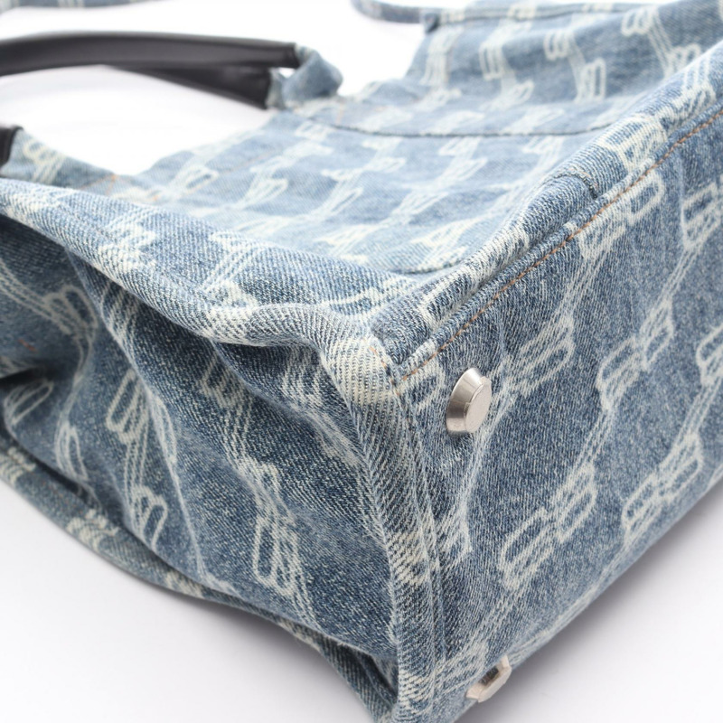 BALENCIAGA HARDWARE BB Monogram 托特斜背包 671402 牛仔皮革 藍色-6