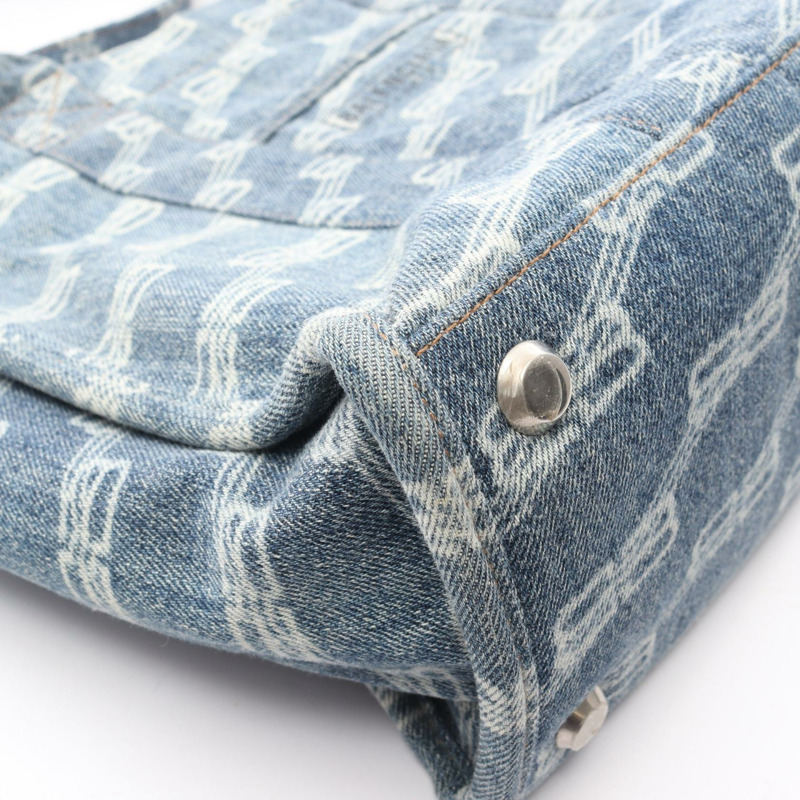 BALENCIAGA HARDWARE BB Monogram 托特斜背包 671402 牛仔皮革 藍色-7